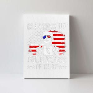 Cleaning Up Four Years Of Crap Funny Usa Flag Trump Garbage Canvas