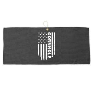 Cornhole Us Flag Large Microfiber Waffle Golf Towel