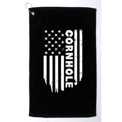 Cornhole Us Flag Platinum Collection Golf Towel