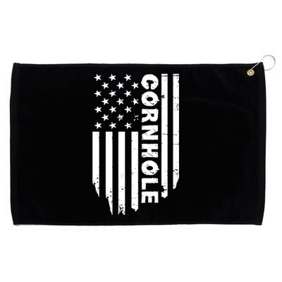 Cornhole Us Flag Grommeted Golf Towel