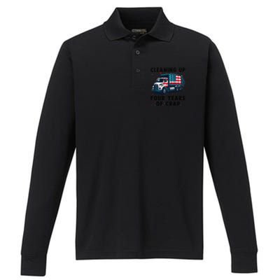 Cleaning Up Four Years Of Crap Trump Garbage Truck Performance Long Sleeve Polo