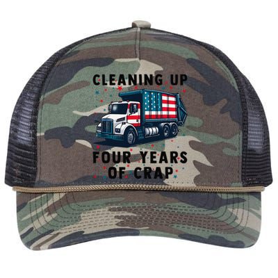 Cleaning Up Four Years Of Crap Trump Garbage Truck Retro Rope Trucker Hat Cap