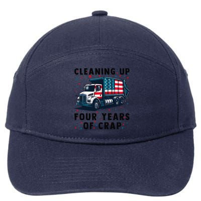 Cleaning Up Four Years Of Crap Trump Garbage Truck 7-Panel Snapback Hat