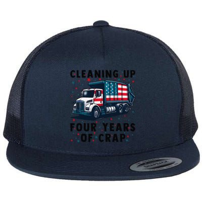 Cleaning Up Four Years Of Crap Trump Garbage Truck Flat Bill Trucker Hat