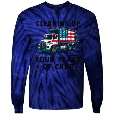 Cleaning Up Four Years Of Crap Trump Garbage Truck Tie-Dye Long Sleeve Shirt