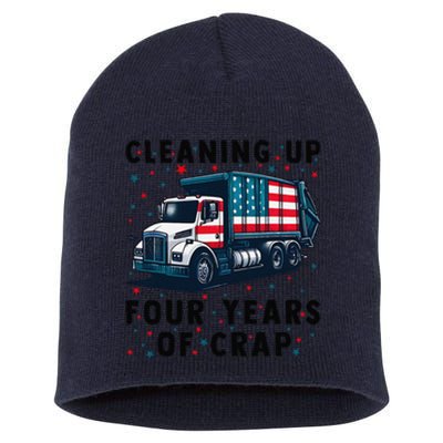 Cleaning Up Four Years Of Crap Trump Garbage Truck Short Acrylic Beanie