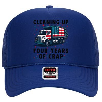 Cleaning Up Four Years Of Crap Trump Garbage Truck High Crown Mesh Back Trucker Hat