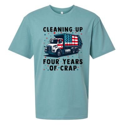 Cleaning Up Four Years Of Crap Trump Garbage Truck Sueded Cloud Jersey T-Shirt