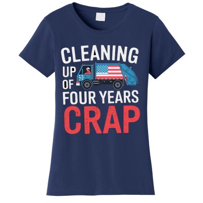 Cleaning Up Four Years Of Crap Funny Trump Garbage Truck Women's T-Shirt