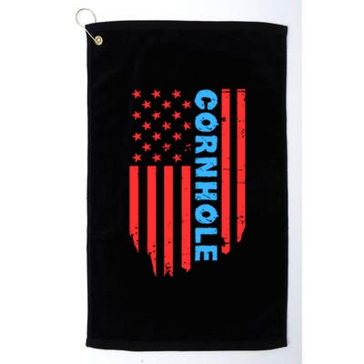 Cornhole Us Flag Platinum Collection Golf Towel