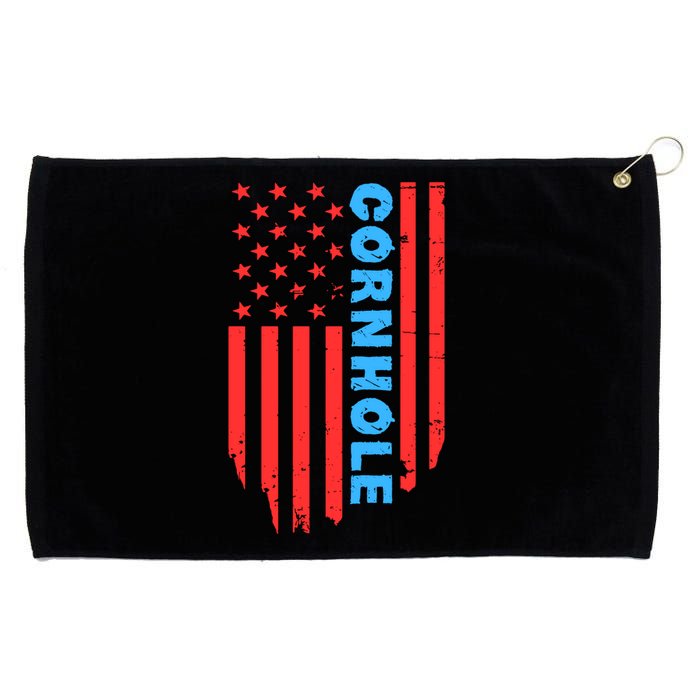 Cornhole Us Flag Grommeted Golf Towel