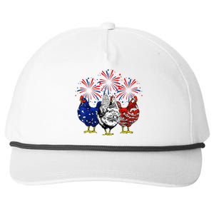 Chicken Usa Flag Patriotic Lover 4th Of July Snapback Five-Panel Rope Hat