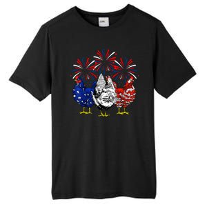 Chicken Usa Flag Patriotic Lover 4th Of July Tall Fusion ChromaSoft Performance T-Shirt