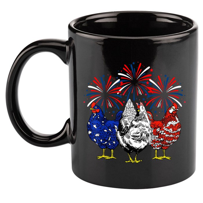 Chicken Usa Flag Patriotic Lover 4th Of July 11oz C Handle Ceramic Mug