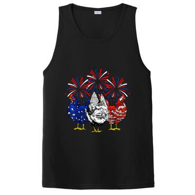 Chicken Usa Flag Patriotic Lover 4th Of July PosiCharge Competitor Tank