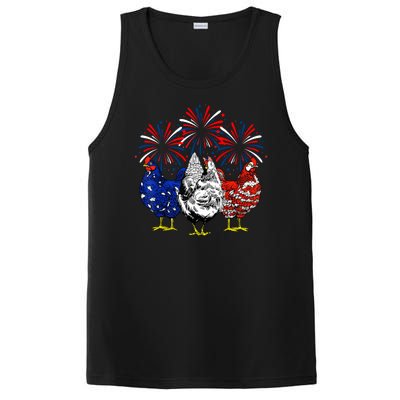 Chicken Usa Flag Patriotic Lover 4th Of July PosiCharge Competitor Tank