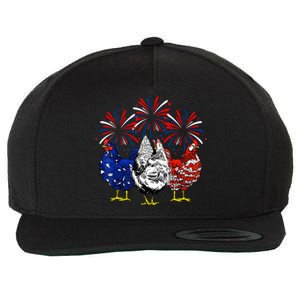 Chicken Usa Flag Patriotic Lover 4th Of July Wool Snapback Cap