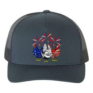 Chicken Usa Flag Patriotic Lover 4th Of July Yupoong Adult 5-Panel Trucker Hat