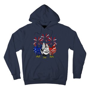 Chicken Usa Flag Patriotic Lover 4th Of July Hoodie