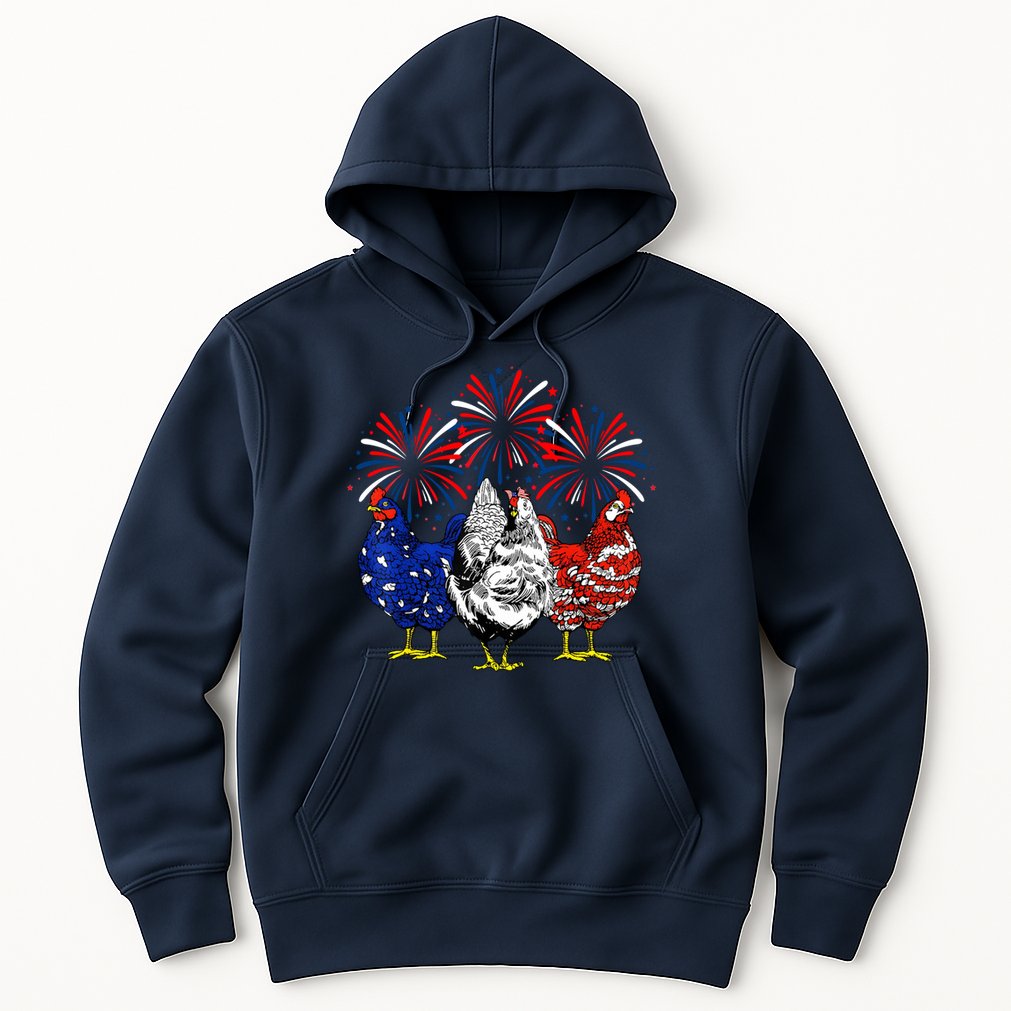 Chicken Usa Flag Patriotic Lover 4th Of July Hoodie