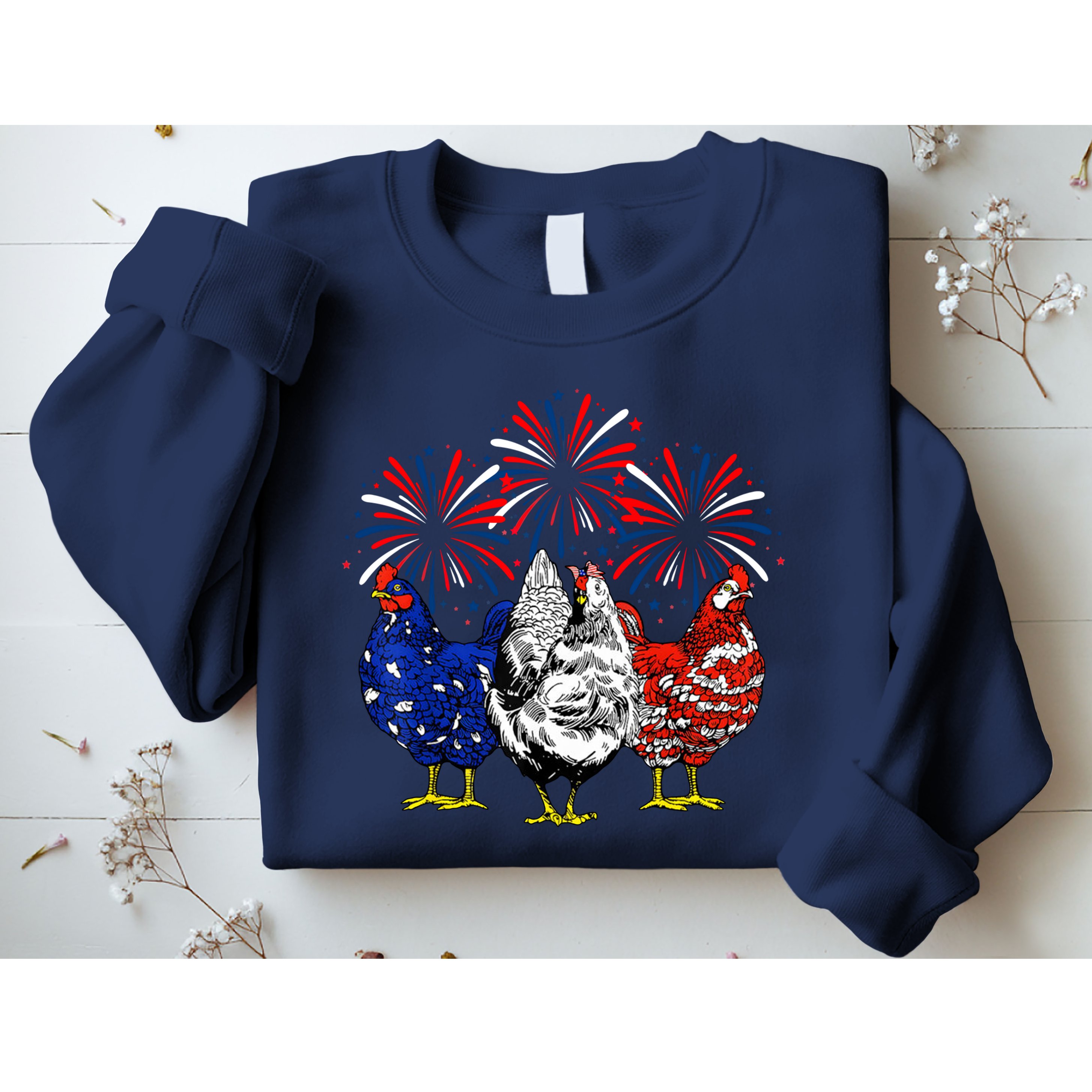 Chicken Usa Flag Patriotic Lover 4th Of July Sweatshirt