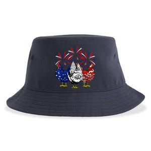 Chicken Usa Flag Patriotic Lover 4th Of July Sustainable Bucket Hat