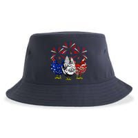 Chicken Usa Flag Patriotic Lover 4th Of July Sustainable Bucket Hat