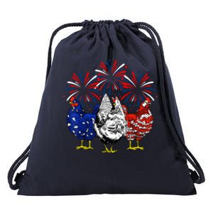 Chicken Usa Flag Patriotic Lover 4th Of July Drawstring Bag