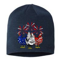 Chicken Usa Flag Patriotic Lover 4th Of July Sustainable Beanie