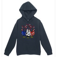 Chicken Usa Flag Patriotic Lover 4th Of July Urban Pullover Hoodie