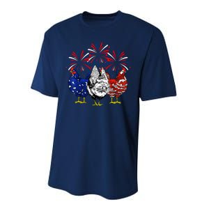 Chicken Usa Flag Patriotic Lover 4th Of July Performance Sprint T-Shirt