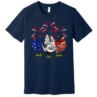 Chicken Usa Flag Patriotic Lover 4th Of July Premium T-Shirt