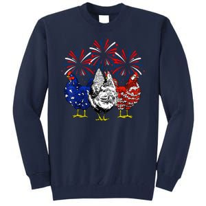 Chicken Usa Flag Patriotic Lover 4th Of July Tall Sweatshirt