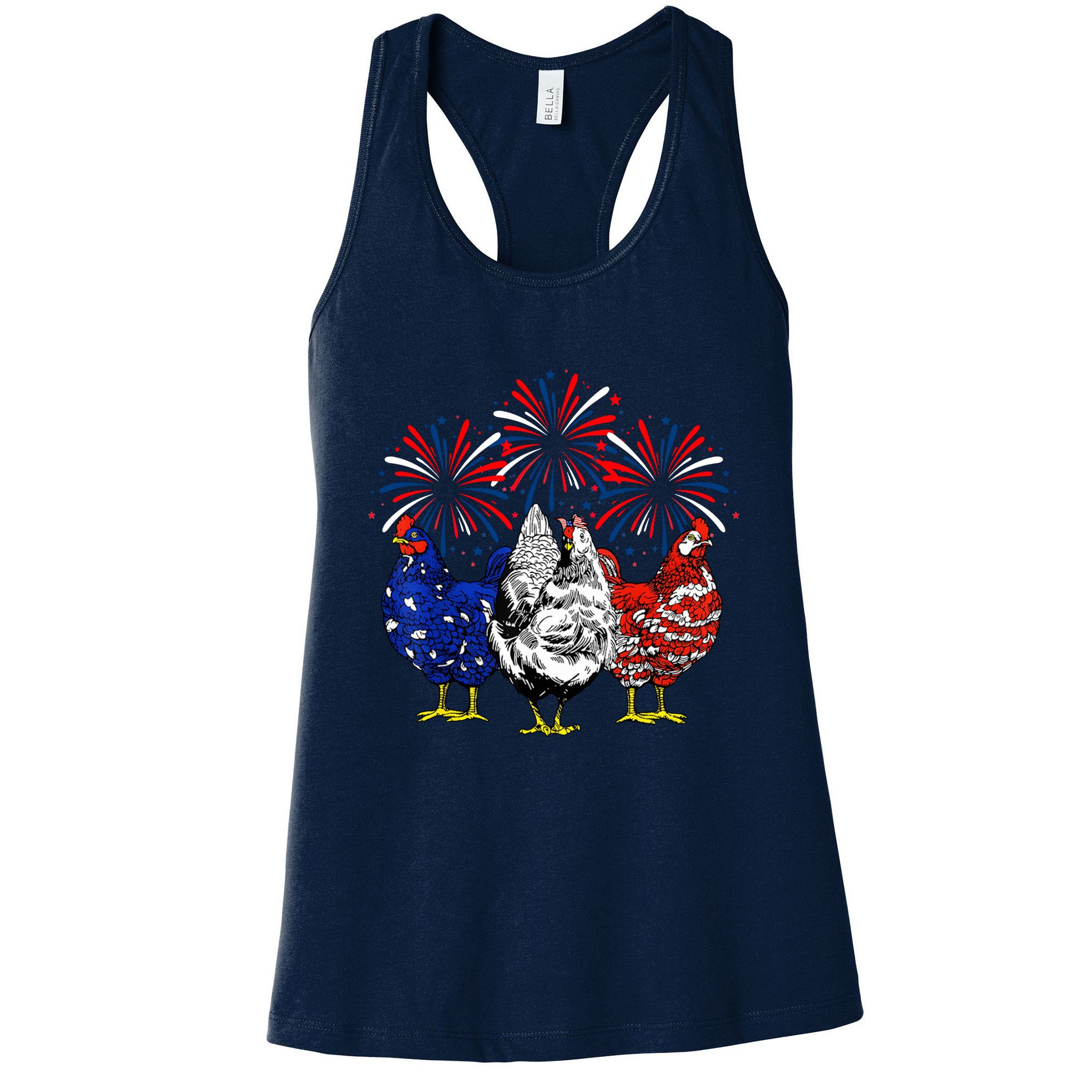 Chicken Usa Flag Patriotic Lover 4th Of July Womens Tank Top