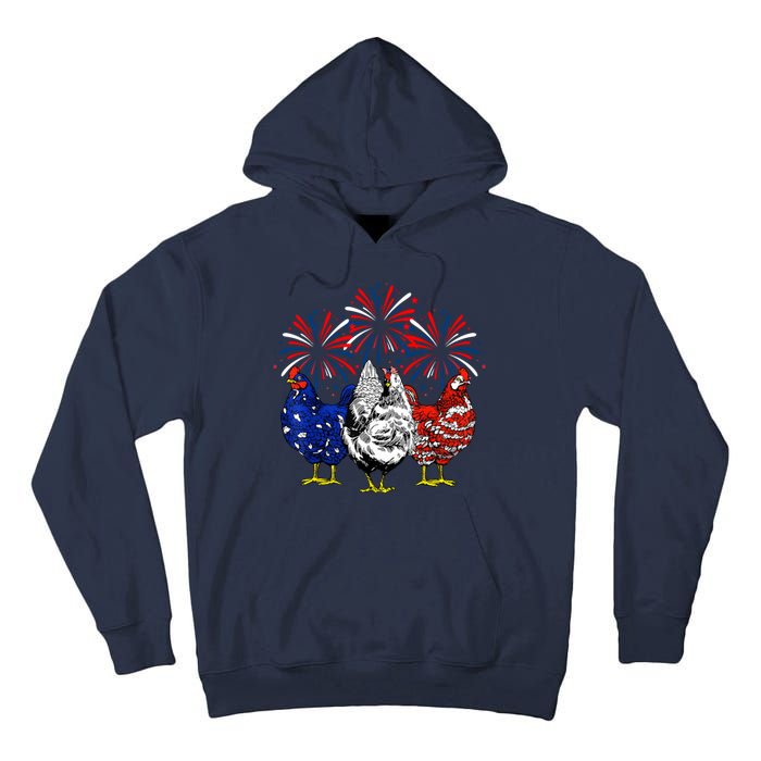 Chicken Usa Flag Patriotic Lover 4th Of July Tall Hoodie