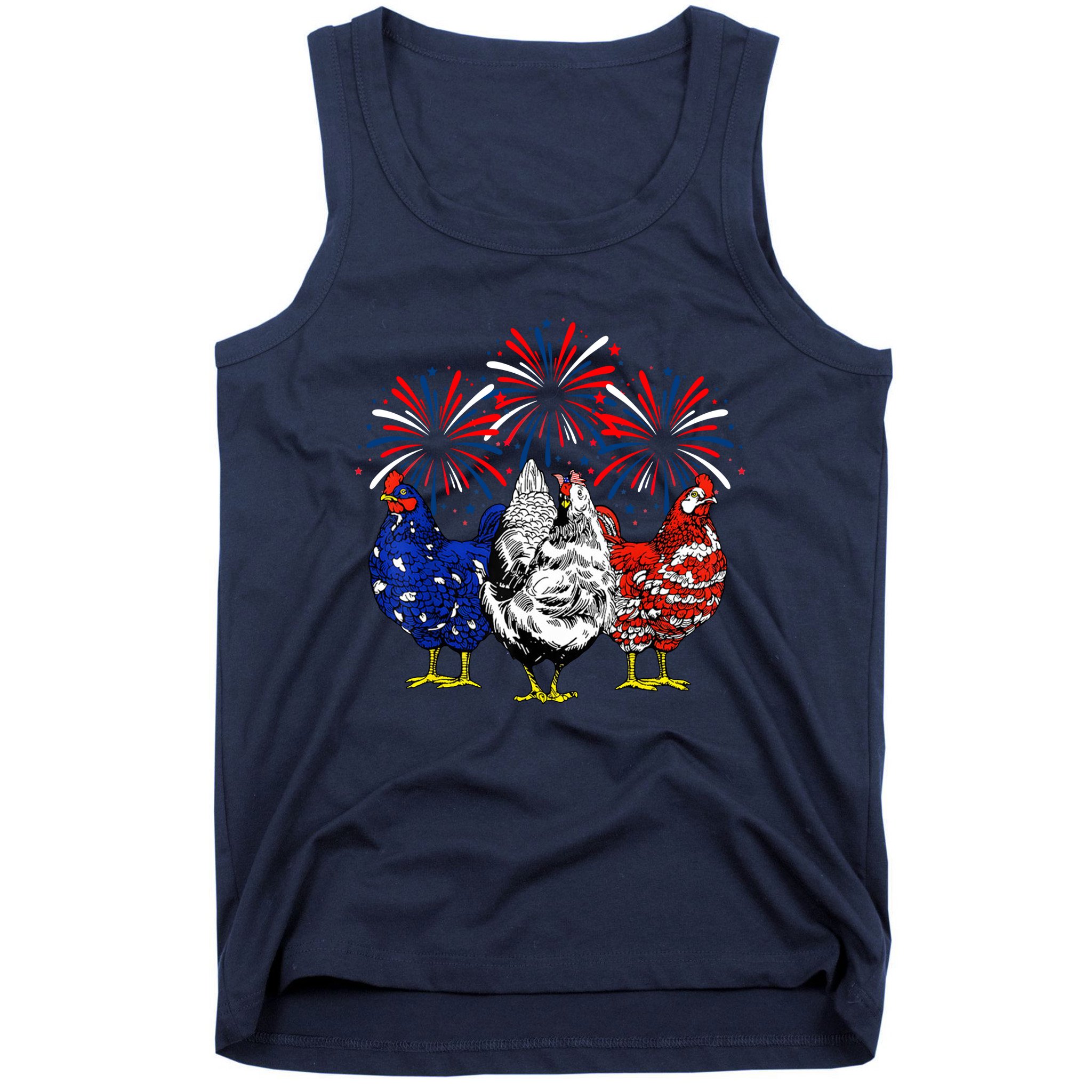 Chicken Usa Flag Patriotic Lover 4th Of July Tank Top