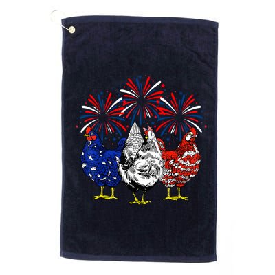 Chicken Usa Flag Patriotic Lover 4th Of July Golf Towel
