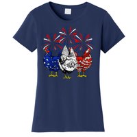 Chicken Usa Flag Patriotic Lover 4th Of July Women's T-Shirt