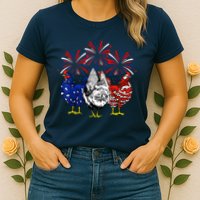 Chicken Usa Flag Patriotic Lover 4th Of July Womens T-Shirt