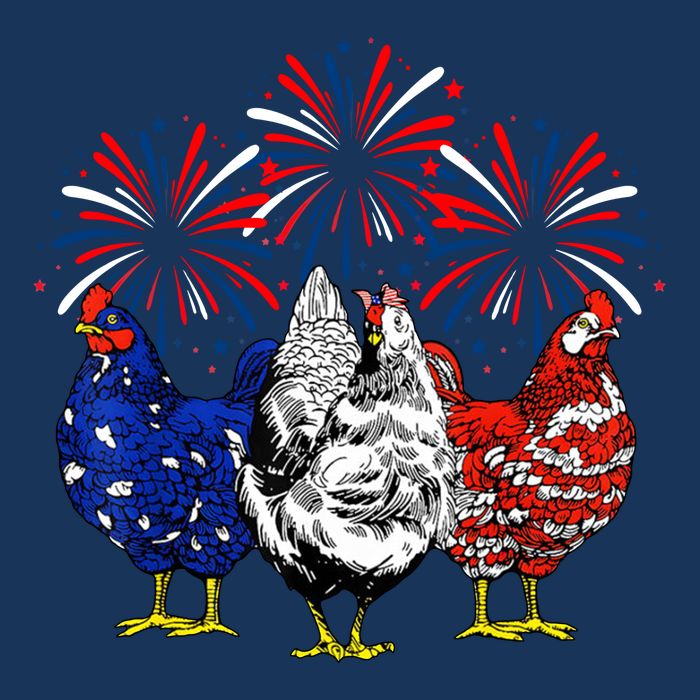 Chicken Usa Flag Patriotic Lover 4th Of July Womens T-Shirt