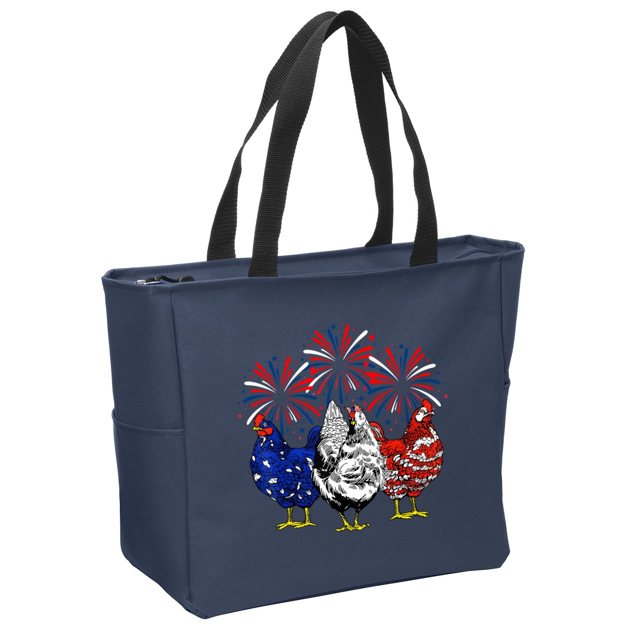 Chicken Usa Flag Patriotic Lover 4th Of July Zip Tote Bag