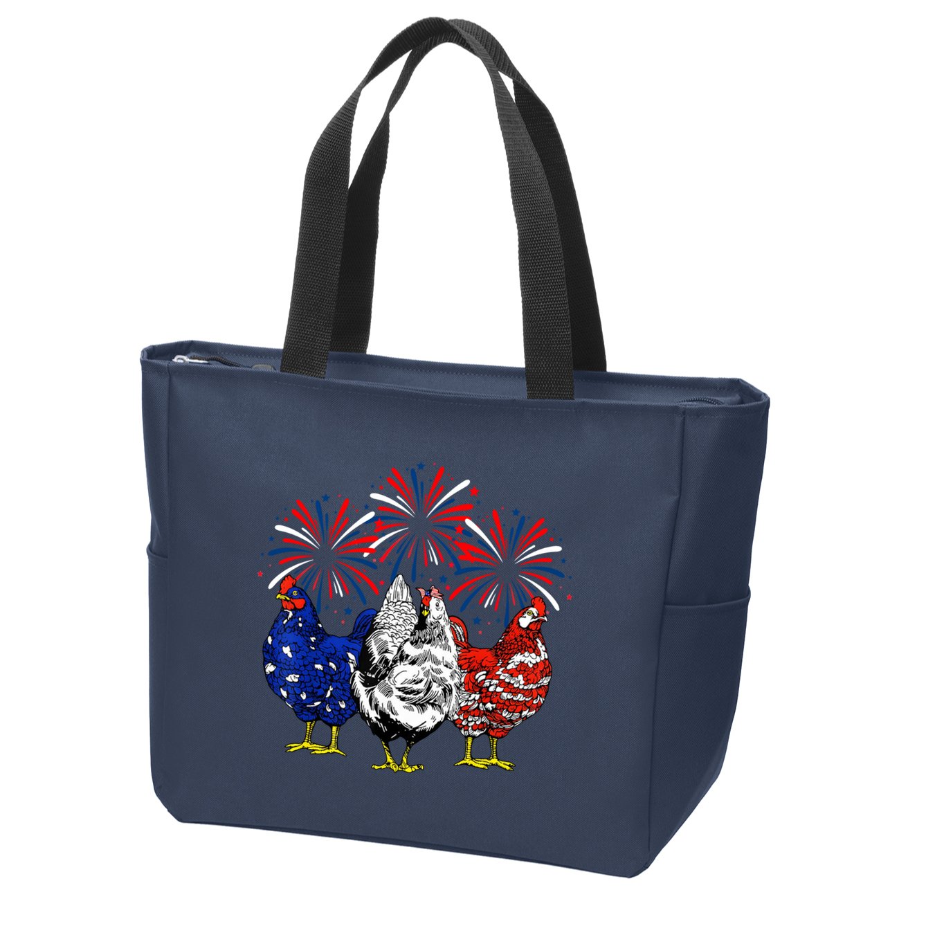 Chicken Usa Flag Patriotic Lover 4th Of July Zip Tote Bag