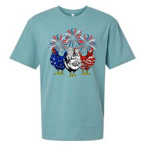 Chicken Usa Flag Patriotic Lover 4th Of July Sueded Cloud Jersey T-Shirt