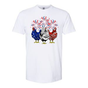 Chicken Usa Flag Patriotic Lover 4th Of July Softstyle CVC T-Shirt