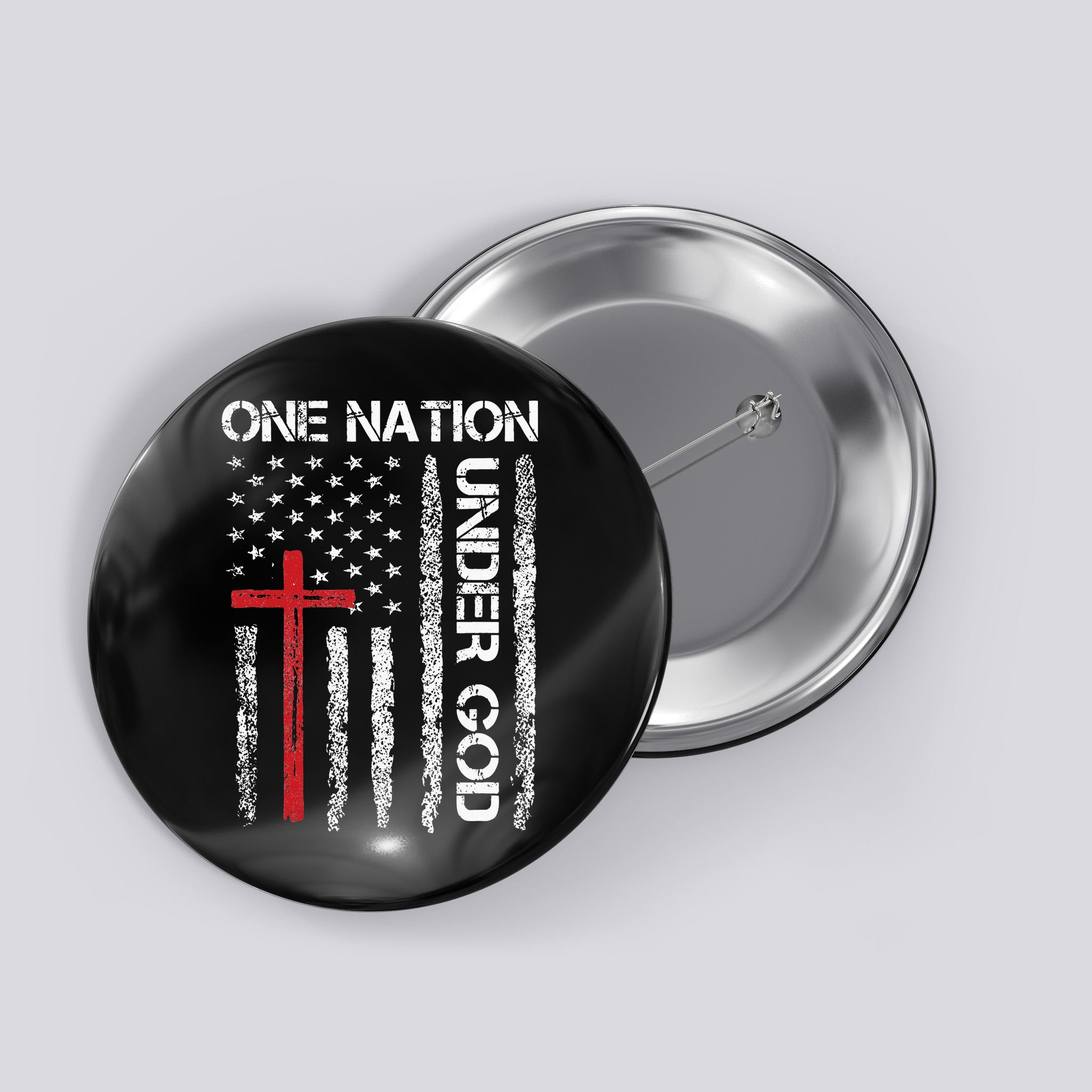 Christian USA Flag Christian Faith Family Button