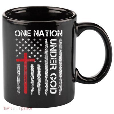 Christian USA Flag Christian Faith Family 11oz C Handle Ceramic Mug