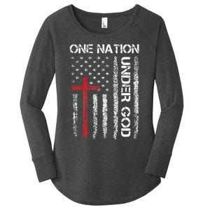 Christian USA Flag Christian Faith Family Women's Perfect Tri Tunic Long Sleeve Shirt