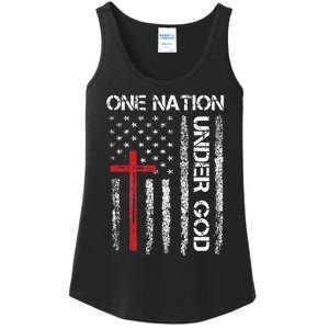 Christian USA Flag Christian Faith Family Ladies Essential Tank