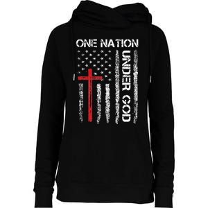 Christian USA Flag Christian Faith Family Womens Funnel Neck Pullover Hood