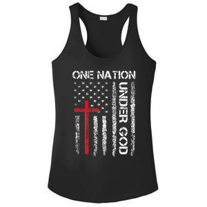 Christian USA Flag Christian Faith Family Ladies PosiCharge Competitor Racerback Tank